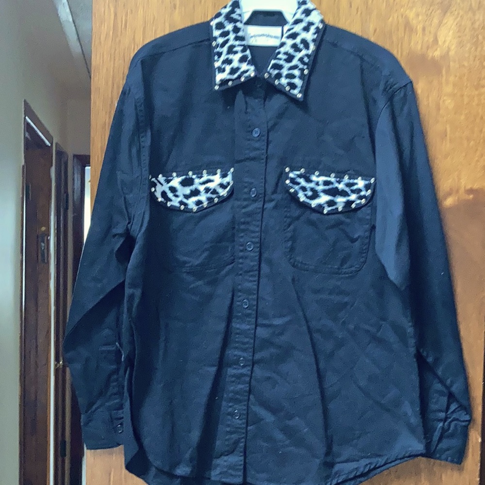 Black denim button down Brand new Never worn!!